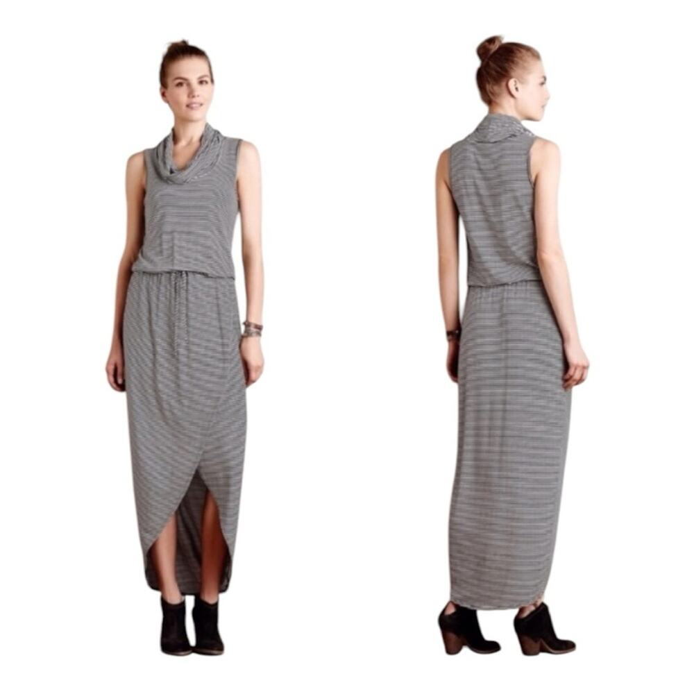 Dolan Anthropologie Knit Sleeveless Cowl Neck Striped Dress SZ M